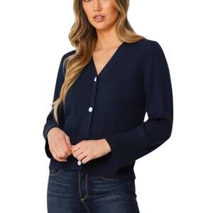 NEW VAN KUKIL women's matilda cardigan in dark sapphire